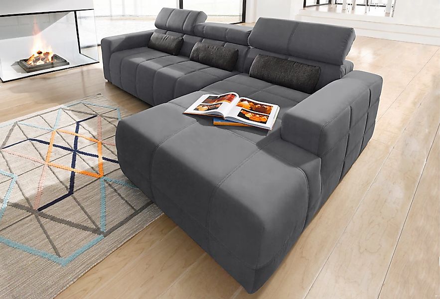 DOMO collection Ecksofa "Brandon B/T/H: 289/177/80 cm, whlw. mit Sitztiefen günstig online kaufen