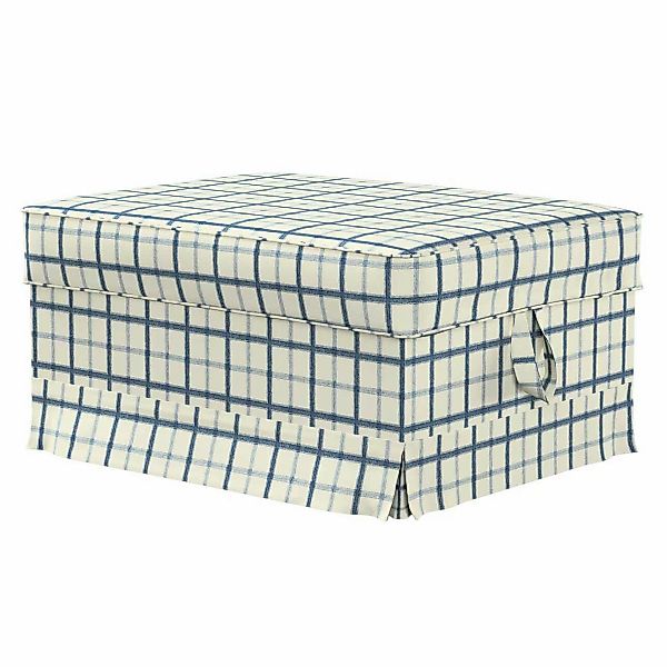 Bezug für Ektorp Bromma Hocker, blau-creme, Husse, Ektorp Bromma, Avinon (1 günstig online kaufen