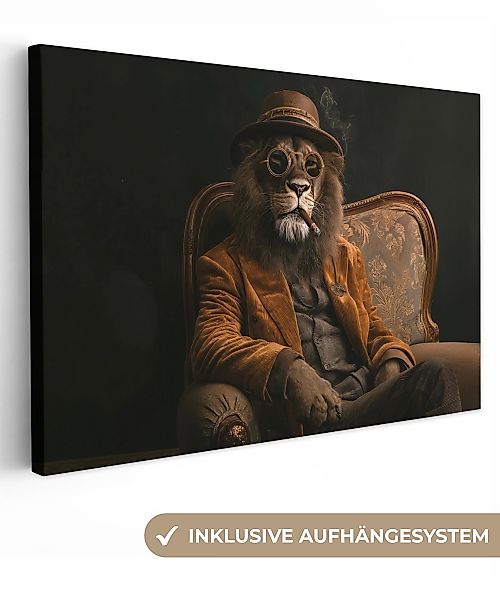 OneMillionCanvasses® Leinwandbild Brille - Löwe - günstig online kaufen