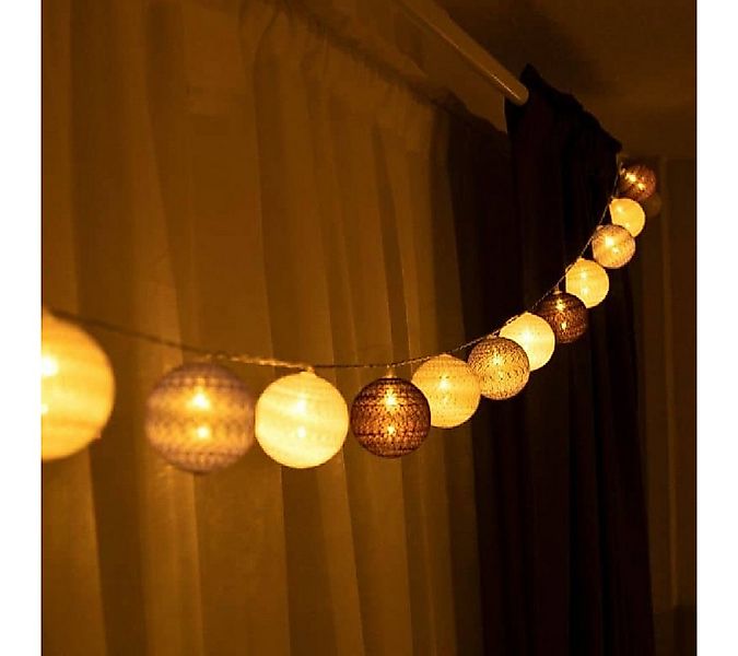 K&L Wall Art LED-Lichterkette Cotton Ball Kinderzimmer Lichterkette 20 LED günstig online kaufen