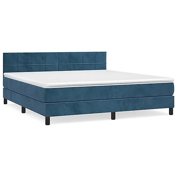 vidaXL Boxspringbett Boxspringbett mit Matratze Dunkelblau 160x200 cm Samt günstig online kaufen