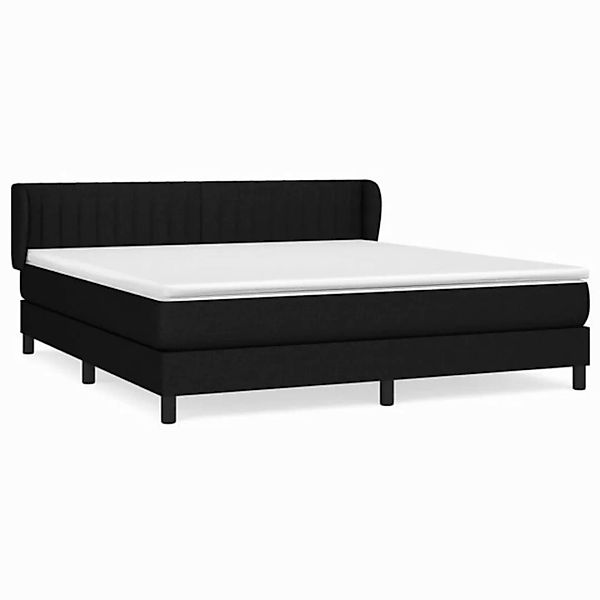 furnicato Bett Boxspringbett mit Matratze Schwarz 180x200 cm Stoff (1-tlg) günstig online kaufen