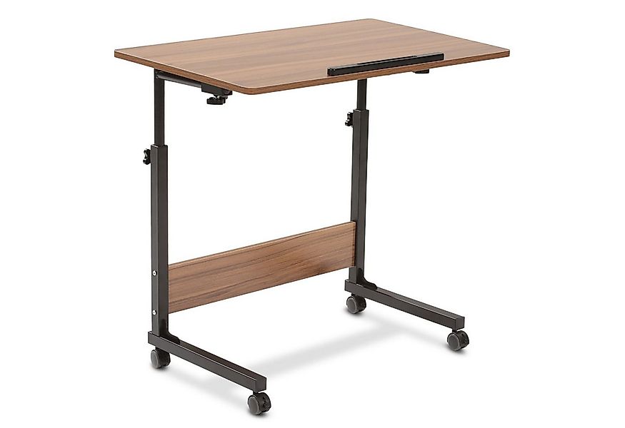 ELONEO Beistelltisch Holz & weiß, mit Rollen, 47,5x80cm, höhenverstellbar 6 günstig online kaufen