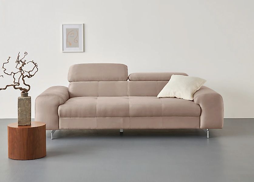COTTA 3-Sitzer "Chef", Big-Sofa mit Kopfteilverstellung, edle Metallkufen günstig online kaufen