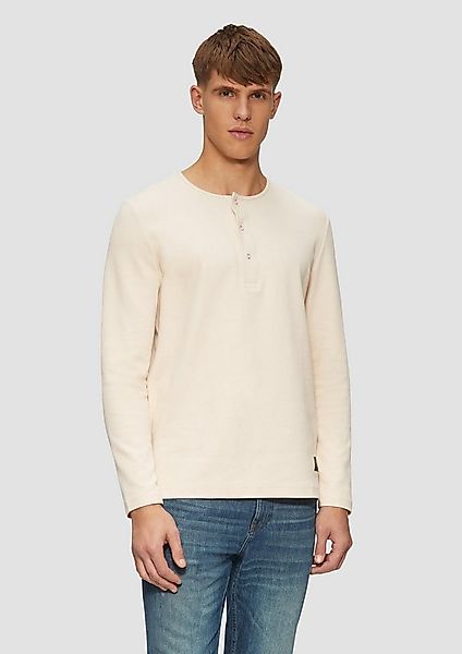 s.Oliver Langarmshirt T-Shirt Geripptes Langarmshirt mit Henley-Ausschnitt günstig online kaufen