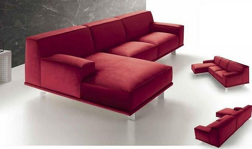 Xlmoebel Ecksofa Rotes Wohngebiet Sofa Ecksofa Stoffpolster Stil Eckcouch, günstig online kaufen