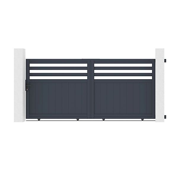 Casanoov Schiebetor Elektrisch Nevis 300x140cm Aluminium Grau & Schiebetora günstig online kaufen