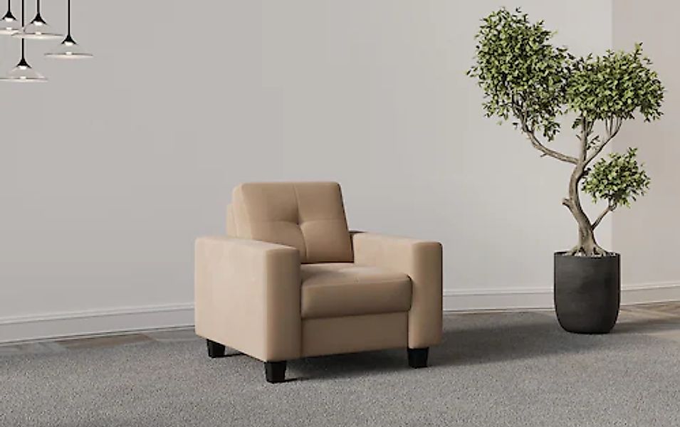 PLACES OF STYLE Sessel »Varese« Kreuznaht in beige günstig online kaufen