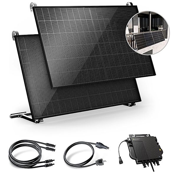 Solakon Balkonkraftwerk 900W Solaranlage mit Balkonhalterung Steckerfertig günstig online kaufen