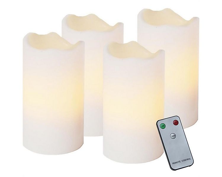 MARELIDA LED-Kerze LED Kerzenset Adventskerzen Echtwachs flackernd Timer Fe günstig online kaufen