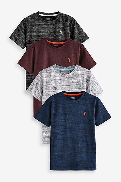 Next T-Shirt 4er-Pack Kurzarm-T-Shirts mit Hirsch-Stickerei günstig online kaufen