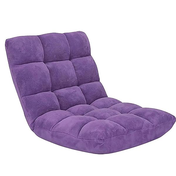 Costway Bodenstuhl mit Rückenlehne Faltbar Thaikissen Lila günstig online kaufen