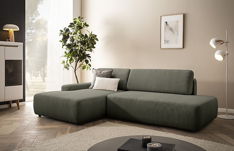 INOSIGN Ecksofa »TORGE, Schlafsofa Cord, Samtvelours u. Strukur fein, Couch günstig online kaufen