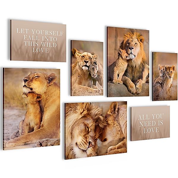 Novart Wandbild Löwen, Farbig oder Schwarzweiß günstig online kaufen