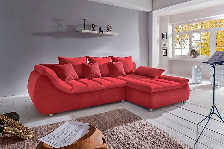 INOSIGN Ecksofa "Imola elegant und bequem, aktuelle Steppung im Sitz, L-For günstig online kaufen
