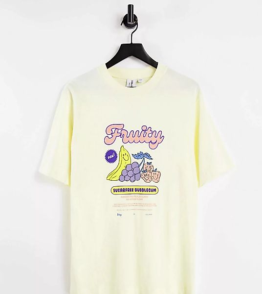 COLLUSION – T-Shirt in Zitronengelb mit „Fruity“-Print günstig online kaufen