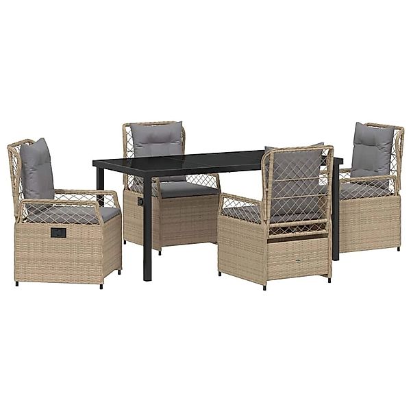 vidaXL Garten Essgruppe 5-Tlg Beige Poly Rattan 3381005 günstig online kaufen