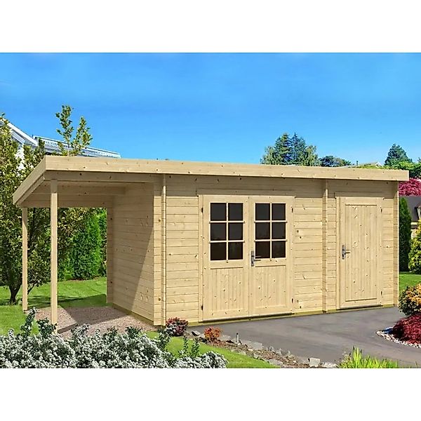 Alpholz Gartenhaus Holz Maria mit Anbau günstig online kaufen