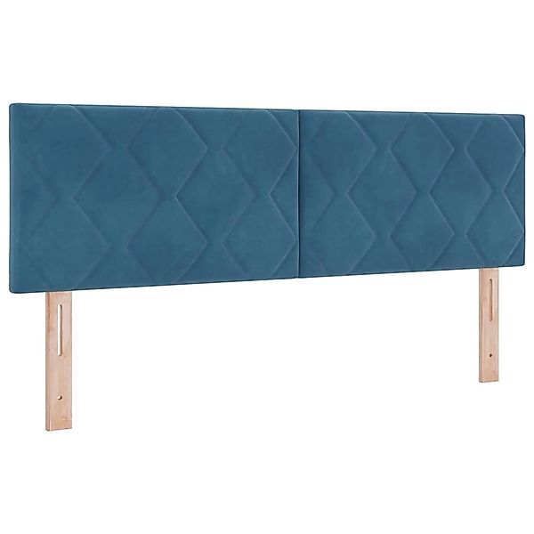 vidaXL LED Kopfteil mit LED-Streifenleuchten Dunkelblau 144 cm Samt 3338224 günstig online kaufen