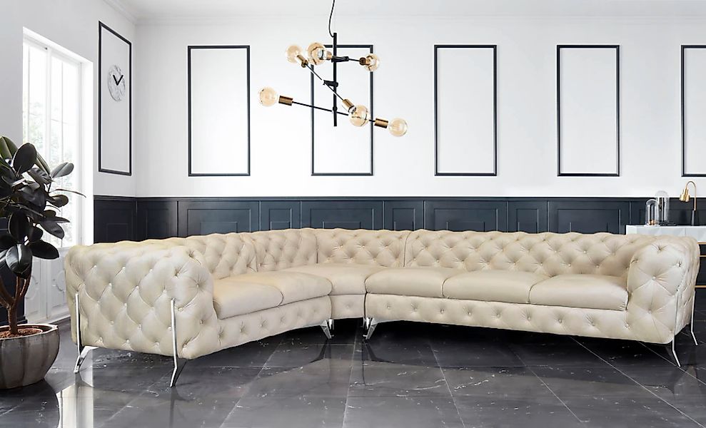 Leonique Chesterfield-Sofa "Amaury L-Form", großes Ecksofa, Chesterfield-Op günstig online kaufen