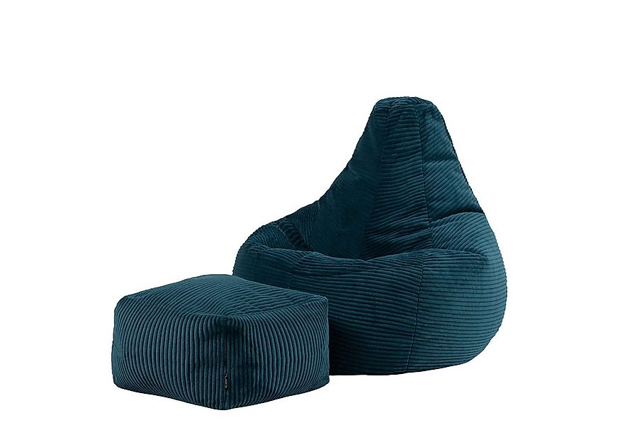 icon Sitzsack Sessel mit Liege aus Cord „Dalton“ mit Hocker (Spar-Set, 1 x günstig online kaufen