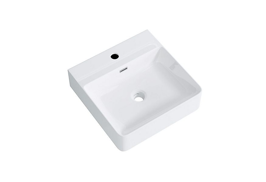 doporro Waschbecken keramik Aufsatzwaschbecken eckig Waschtisch weiß/Anthra günstig online kaufen