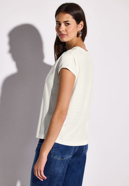 STREET ONE T-Shirt mit abgerundetem V-Ausschnitt günstig online kaufen