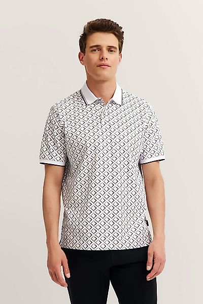 bugatti Poloshirt "Modern Fit", mit Rauten-Muster günstig online kaufen