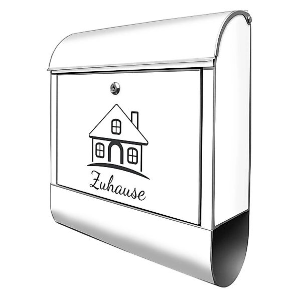 Banjado Design Briefkasten Silber Pulverbeschichtet 39x47x14cm 2 Schlüssel günstig online kaufen
