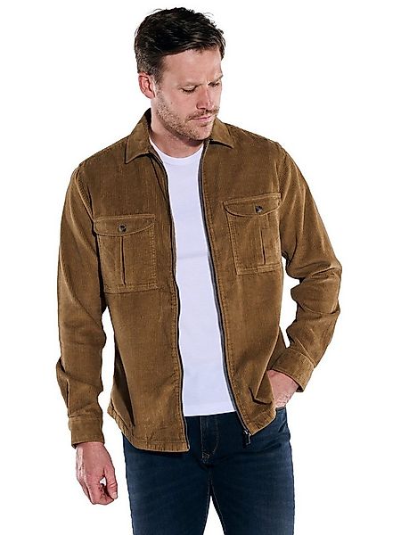 Engbers Langarmhemd Herren Overshirt uni, Hellbraun günstig online kaufen