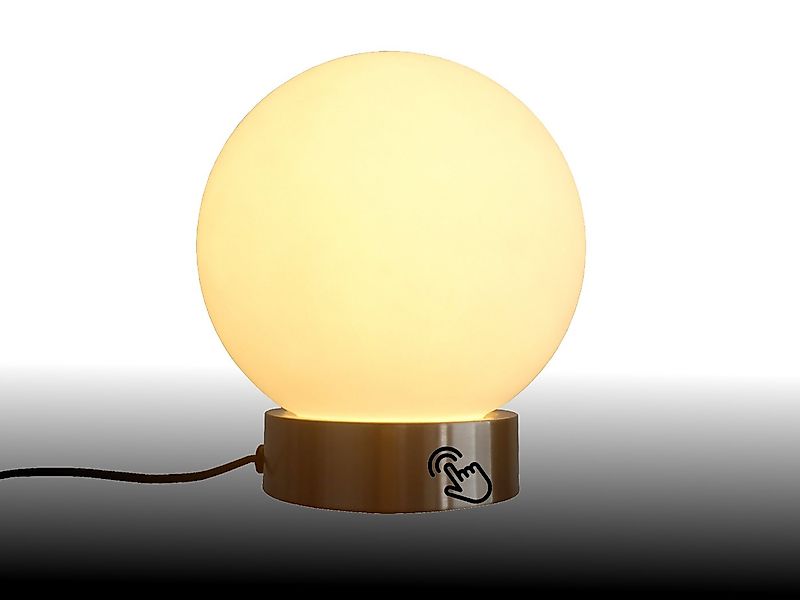 TRANGO LED Tischleuchte, 2017-05T Stufenlos dimmbar LED Tischlampe in Nicke günstig online kaufen