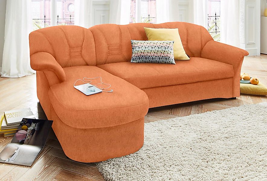 DOMO collection Ecksofa "Elva, zeitlose Formensprache, elegante Rückenstepp günstig online kaufen