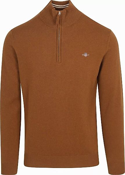 Gant Half Zip Pullover Lambswool Braun - Größe M günstig online kaufen