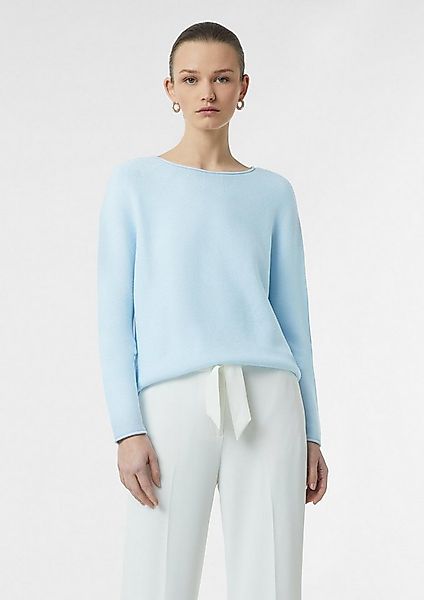 comma Longpullover Strickpullover Relaxed-Fit-Strickpullover mit dezenten P günstig online kaufen