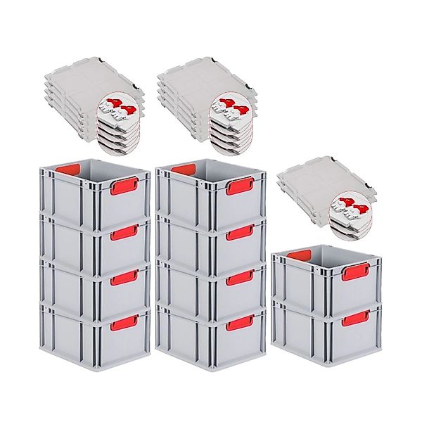 PROREGAL Spar Set 10x Eurobox Nextgen Color Mit Scharnierdeckel & Schiebesc günstig online kaufen