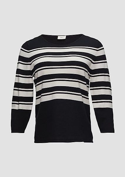 s.Oliver BLACK LABEL Strickpullover Gestreifter Strickpullover aus Viskosem günstig online kaufen