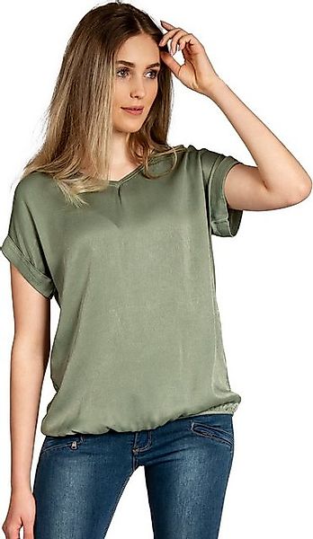 Caspar Shirtbluse BLU026 leichte elegante Damen Seidenglanz Kurzarm Sommer günstig online kaufen