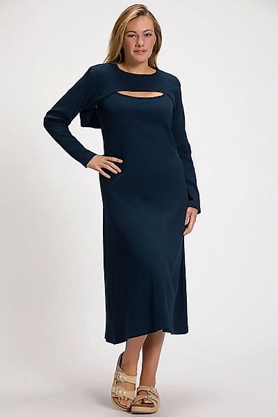 Ulla Popken Jerseykleid Midikleid Bolero-Shirt Carree-Ausschnitt günstig online kaufen