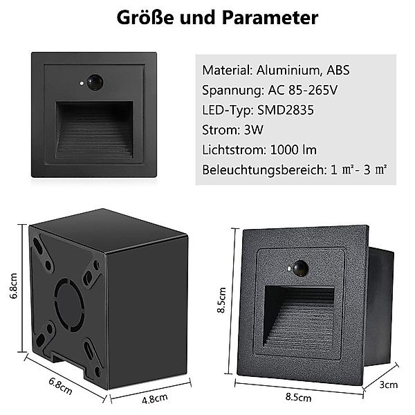 Jibenhome Außen-Wandleuchte LED Treppenlicht, IP65 Stufenleuchte günstig online kaufen