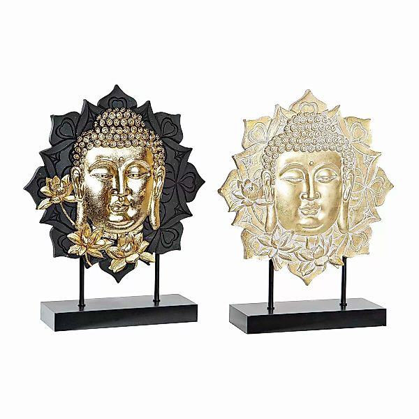 Deko-figur Dkd Home Decor Schwarz Golden Buddha Mdf Harz (27 X 8 X 33,5 Cm) günstig online kaufen