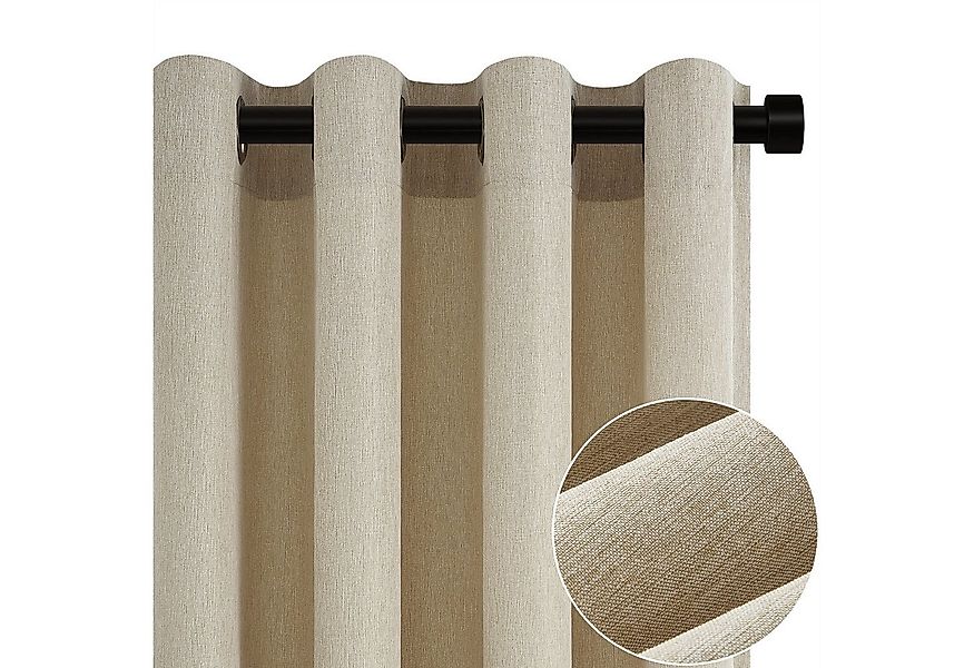 Topfinel Vorhang Vorhang Wohnzimmer Leinenoptik Licht Filtern mit Ösen Halb günstig online kaufen