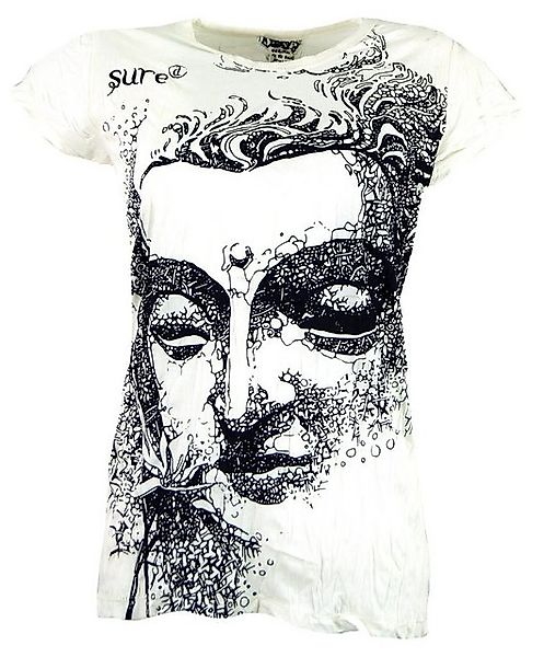 Guru-Shop T-Shirt Sure T-Shirt Buddha - weiß Festival, Goa Style, alternati günstig online kaufen