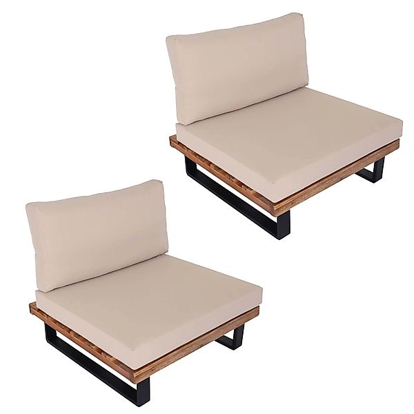 MCW Lounge-Sessel H54 2er-Set Hellbraun Polster Beige günstig online kaufen