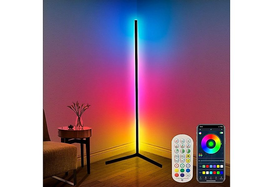 Athlix LED Stehlampe RGB Stehlampe LED 160cm Flur Lampe Farbwechsel Dimmbar günstig online kaufen