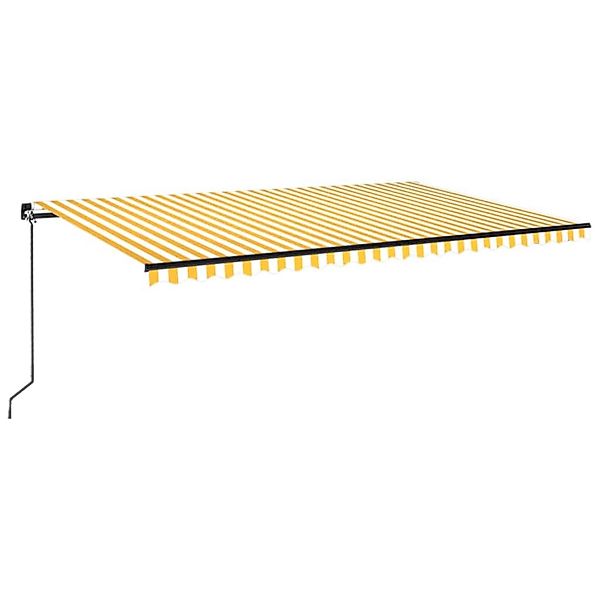 furnicato Markise Manuell Einziehbar 500x300 cm Gelb und Weiß günstig online kaufen