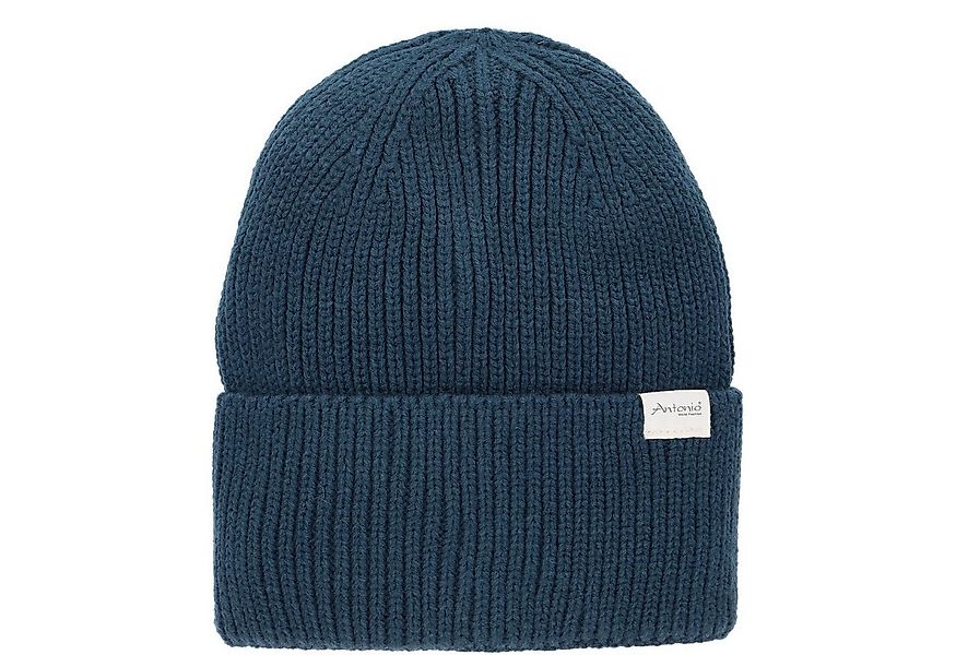 Antonio Strickmütze Antonio Winter Strickmütze mit Umschlag petrol (1-St) günstig online kaufen