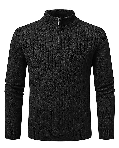 Allthemen Strickpullover mit halbem Reißverschluss Pullover günstig online kaufen