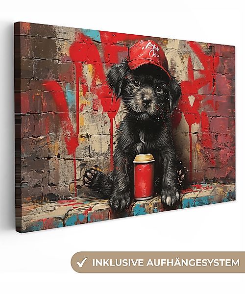 OneMillionCanvasses® Leinwandbild Graffiti - Hund - günstig online kaufen