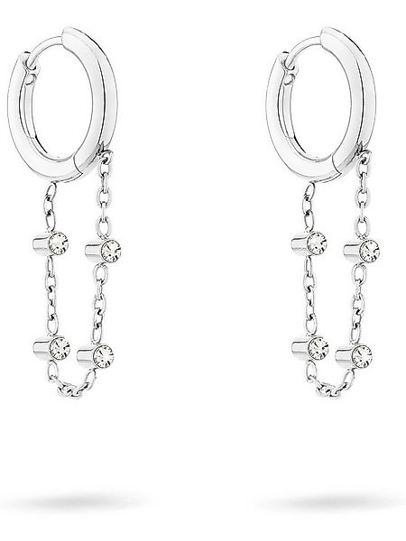 Tamaris Paar Creolen Tamaris Damen-Creolen Edelstahl 8 Glasstein (Paar) günstig online kaufen