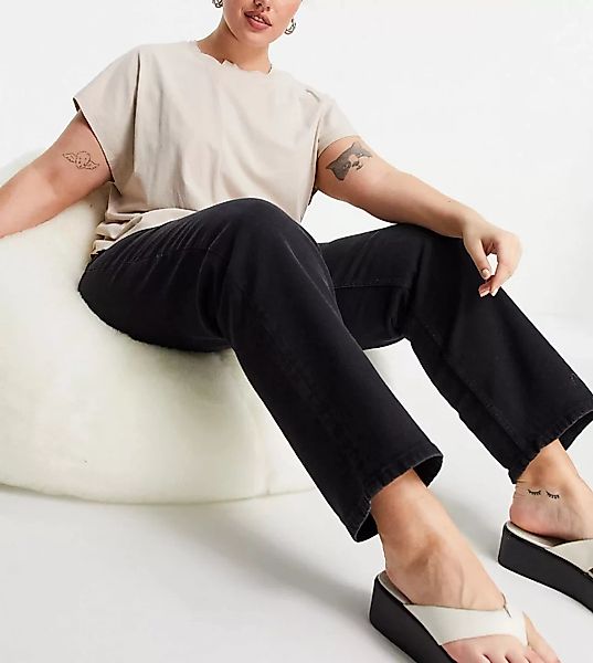 Dr Denim Plus – Li – Jeans mit halbhohem Bund und geradem Bein in verwasche günstig online kaufen